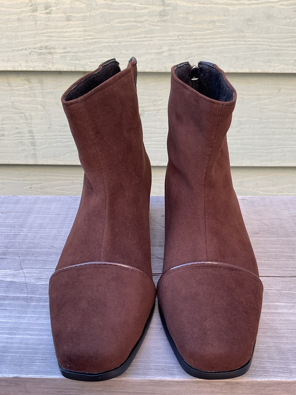 Brown Faux Suede Ankle Boots